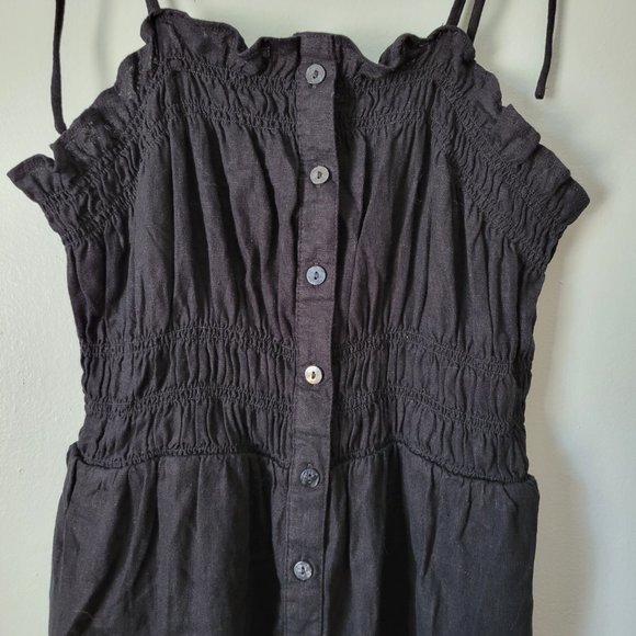 Universal Thread Sleeveless Dress Women's Medium Black Midi Faux Buttons NWT - Picture 3 of 6